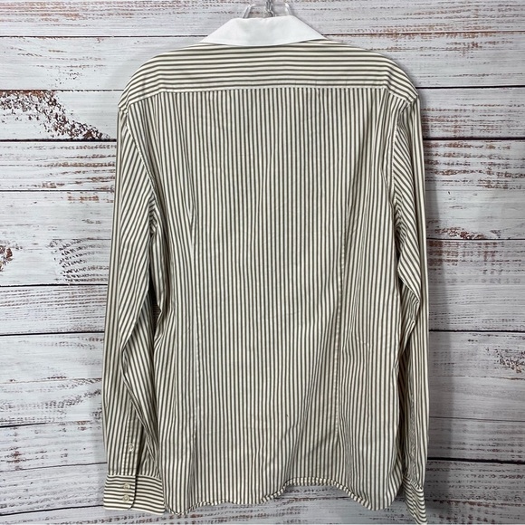 JOHN VARVATOS SLIM FIT STRIPED BUTTON DOWN SHIRT - Picture 5 of 6